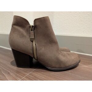 Style Co Women Boots 10M Masrinaa Ankle Booties Stacked‎ Block Heel Zip Up